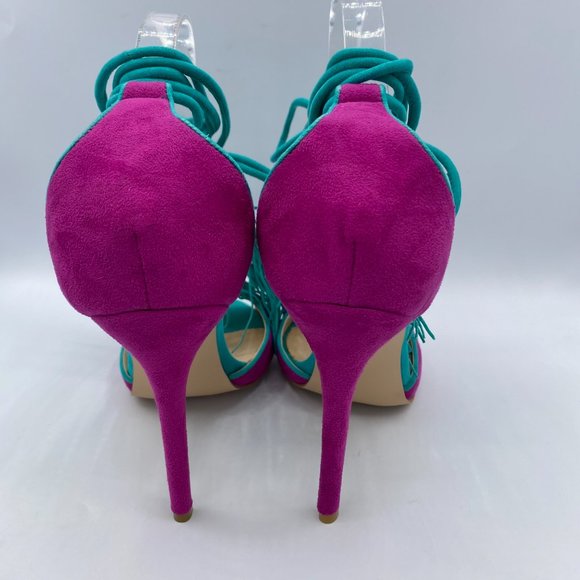 FSJ Women Peep Toe Ankle Strap Heels Sandals Stile - Picture 4 of 9